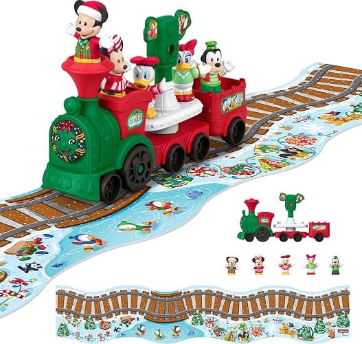 Fisher-Price Little People Disney Jr Musical Christmas Train Toy | Playset & 5 Figures Incl Mickey & Minnie, 45-inch Playmat, Toddlers & Kids Ages 18+ Months - Image 1