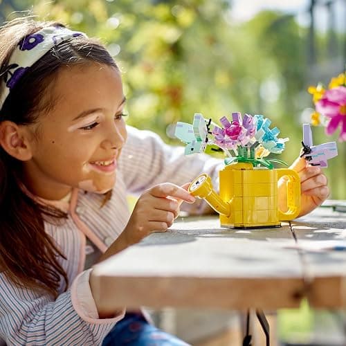 LEGO Creator 3in1 Flowers in Watering Can Toy to Welly Boot to 2 Birds on a Perch, Animals Set for Girls, Boys & Kids, with 3 Butterfly Toys, Makes a Great Desk Accessory, Nature Gift 31149 thumbnail 2