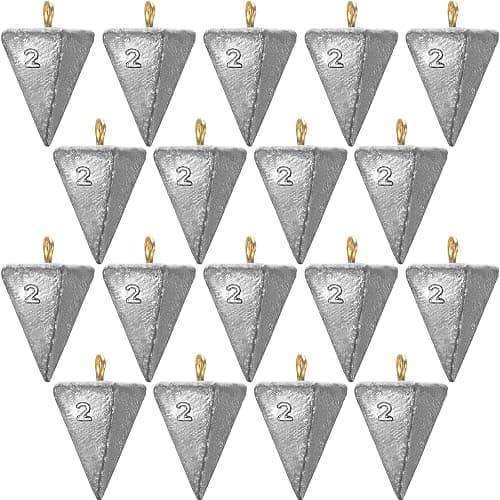 Shimeyao 18 Pieces Pyramid Sinkers Fishing Weights Triangle Fishing Sinkers Rig Pyramid Sinker for Ocean Saltwater Surf Bass Casting Gear Tackle - Image 1