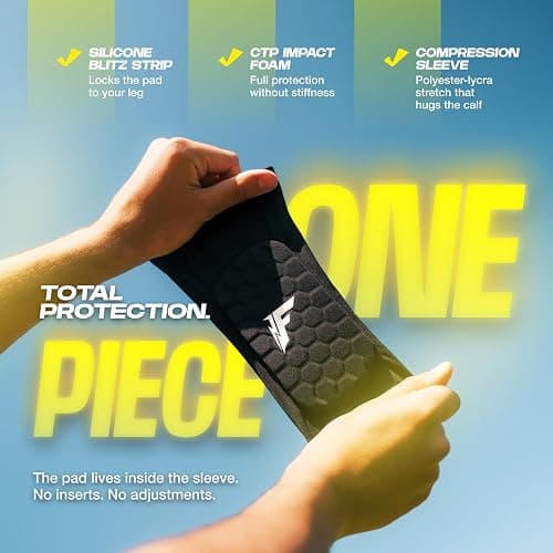 Flair Futbol Built-in Shin Guard Sleeves for Soccer | Ultra-Lightweight CTP Protection Shin Pads | Silicone Grip Strip thumbnail 3