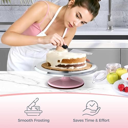 Ohuhu Cake Stand, Aluminium 12''Cake Turntable Decorating Bakery Supplies - BPA-Free Frosting Spinner Rotating Revolving Lazy Susan Perfect Gifts thumbnail 8