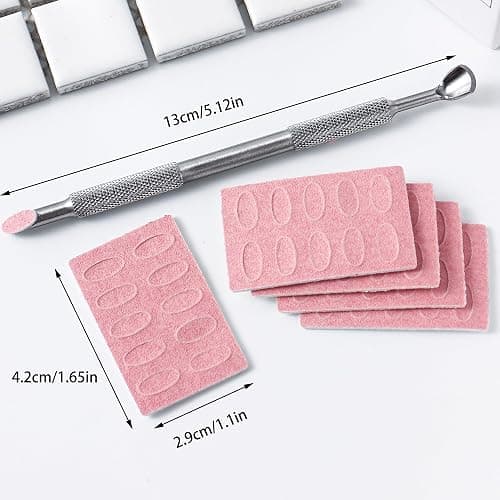 180 Grit Sandpaper Sheets Dual Ended Nail Cuticle Pusher Cuticle Cutter Self-Adhesive Sandpaper for Keratinizer Slant Heads Nail Art Pre Polishing Sandpaper Nail and Foot Salon Home Sandpaper thumbnail 2