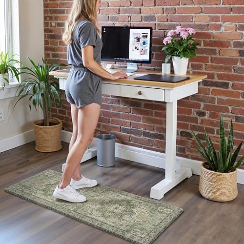 GENIMO Kitchen Mats for Floor 2PCs, Washable Anti Fatigue Mat for Cushioned, 17.3"x47"+17.3"x30", Waterproof Kitchen Rugs, Non Slip Comfort Standing Mat Rug for Home, Sink, Laundry, Light Green thumbnail 8