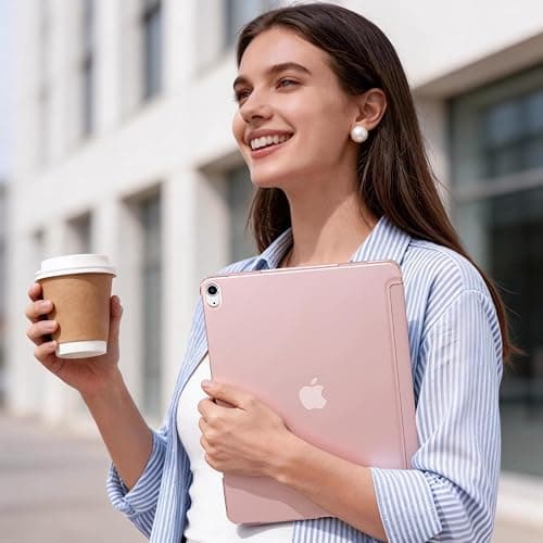Mastten for iPad Air 13 Inch Case M4/M3/M2(2026/2025/2024), Pink | Slim Trifold Stand Protective Cover with Translucent Hard Back for iPad Air 13 Case, Support Touch ID, Auto Wake/Sleep thumbnail 9