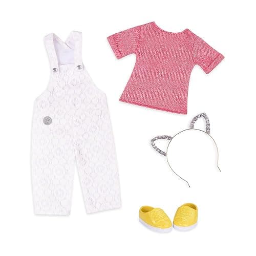 Glitter Girls – 14-Inch Doll Clothes – Glisten & Glam – Lace Overalls & Cat Ear Deluxe Outfit – Toys, Clothes & Accessories For Girls 3-Year-Old & Up - Image 1