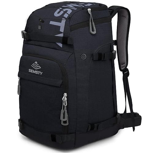 SEMSTY Ski Boot Bag, 55L/70L Waterproof Ski and Snowboard Boots Travel Backpack for Skis, Snowboard, Ski Helmet, Goggles, Gloves & Accessories - Image 1
