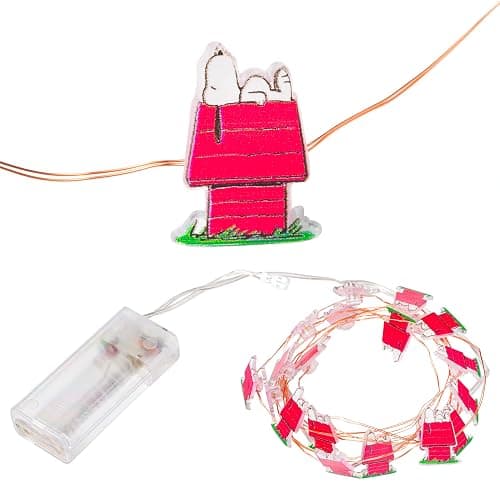 Silver Buffalo Peanuts Snoopy 20ct Decorative String Lights, 7 Feet Long, Warm White LED - Image 1