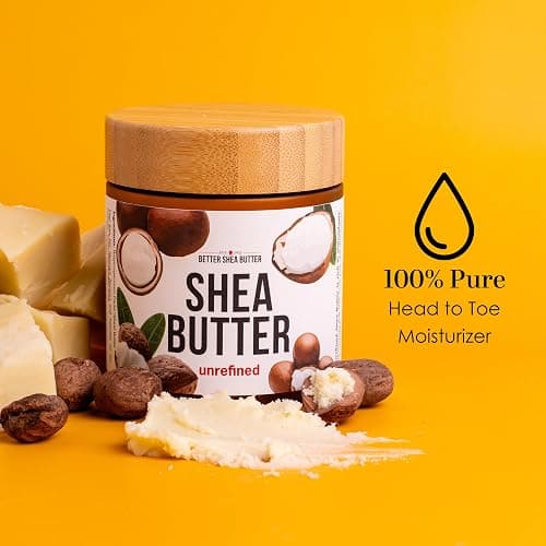 Raw Shea Butter - 100% Pure African Shea Butter for Hair and Body | with Natural Smoky Scent | Unrefined Moisturizer for Dry Skin, DIY Lip Balm, Body Butter, Lotion Bars- 8 oz Jar thumbnail 2