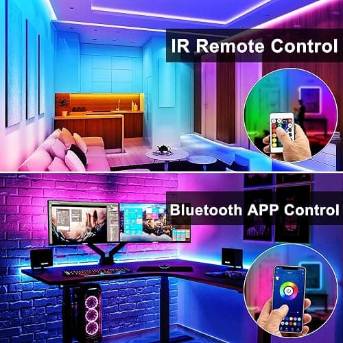 DAYBETTER 100ft Led Strip Lights for Bedroom with App Control Remote, 5050 RGB Led Lights for Bedroom, Music Sync Color Changing Strips for Room Party (2 Rolls of 50ft) thumbnail 4