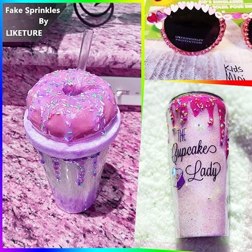 LIKETURE Fake Sprinkles 12 Jars 180g Polymer Clay Sprinkles Fake Candy Sprinkles Faux Sprinkle for Resin Slime Craft Plastic Sprinkle Nail Art Phone Case DIY Shaker Card Filler (12 Mixed Colors-180G) thumbnail 4