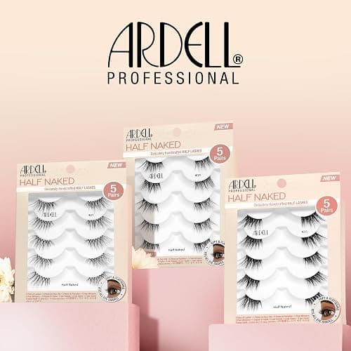 Ardell Naked Half Lashes 434 – Delicately Handcrafted Half Eyelashes Wispy Cat Eye Lashes Strips Fake Eyelash Strip for Natural Lift, 5 Pairs, 1 Pack thumbnail 6