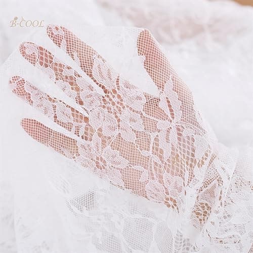 B-COOL White Lace Tablecloth 5 Pack 60 x 120 Inch Wedding Table Cloth Rustic Table Overlay Sheer Table Cloths for Vintage Party Thanksgiving Floral Fall Table Decoration thumbnail 7