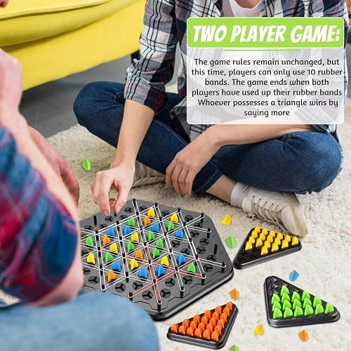 Triangle Chess Game, Wavelength Board Game, Triangle Rubber Band Game for Kids & Adults – Geometric Chess Game & Family Party Games for Family Night, Christmas Games for Families thumbnail 5