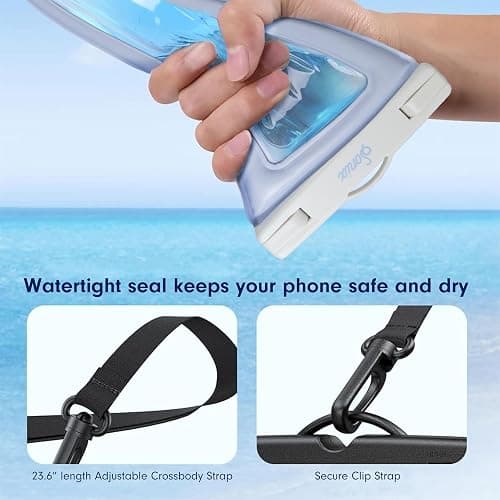 Sonix Waterproof Phone Pouch - Floating Phone Case Dry Bag w/Crossbody Lanyard - Beach Cruise Travel Essentials - Compatible w/All Devices, Touchscreen Friendly | Patchwork Cottage thumbnail 6