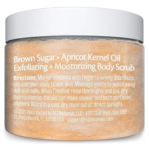 Brown Sugar Scrub Face Foot & Body Exfoliator Infused with Collagen and Stem Cell Exfoliating Salt Body Scrub for Toning Skin Cellulite Skin Care, 12oz by M3 Naturals thumbnail 2