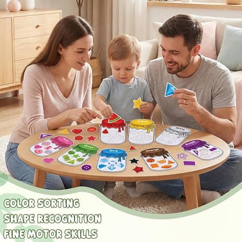 10Pcs Magnetic Color Sorting Set, 60 Cute Shape Fridge Magnets for Color Sorting Fine Motor Skills thumbnail 2