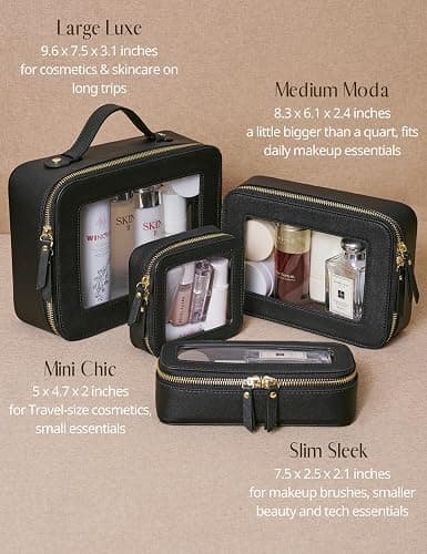 Popvibe Clear Makeup Bag Travel Cosmetic Case Transparent Toiletry Bag with Zipper, Portable Make Up Organizer Traveling Compact Car Bag for Essentials thumbnail 9