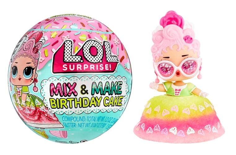 L.O.L. Surprise! Mix & Make Birthday Cake Tots - With Collectible Doll, DIY Cake Dress, Cake Making and Decorating, Ingredients and Glitter Sprinkles - Cake Dress Doll - Great for Girls Ages 3+ - Image 1