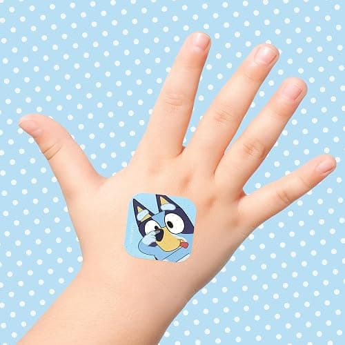 Bluey Kids Bandages, 3 Assorted Sizes 100 CT | Wear Like Stickers, Flexible Adhesive Bandages for Minor Cuts, Scrapes, and Burns. Great Gift idea and Stocking Stuffer thumbnail 6