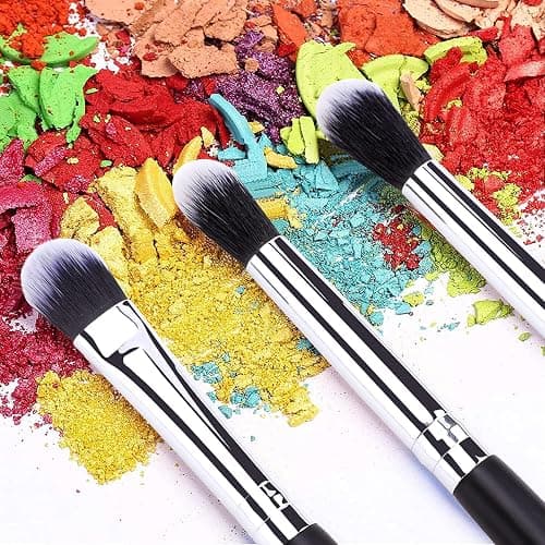 MSQ Eye Makeup Brushes 8pcs Eyeshadow Makeup Brushes Set with Soft Synthetic Hairs & Real Longer Wood Handle for Eyeshadow, Eyeliner, Blending, Lip(Black)… thumbnail 2