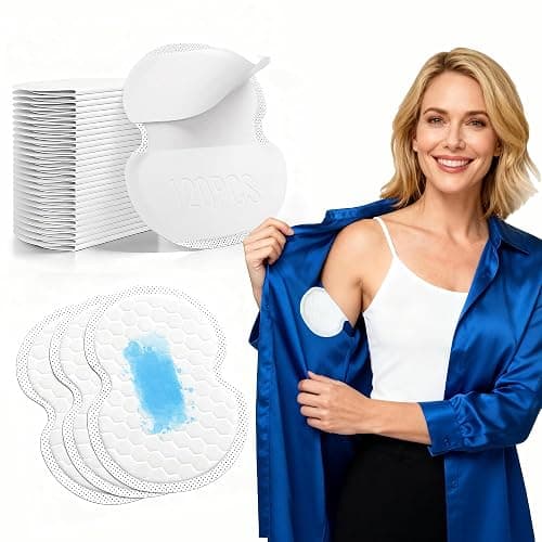 Armpit Sweat Pads, 120 PCS Underarm Sweat Pads for Women and Men, Disposable & Non-Visible Underarm Pads, Extra Adhesive & Comfortable, Sweat Shield Protection for All-Day Freshness - Image 1