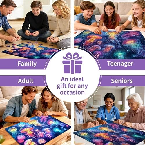 500 Piece Puzzle for Adults – Ocean Jellyfish Puzzle 500 Pieces for Adult Elderly Puzzle Game – Fun & Challenging Family Game Gift Toy for Friends and Family (20.5 x 15 in) thumbnail 5