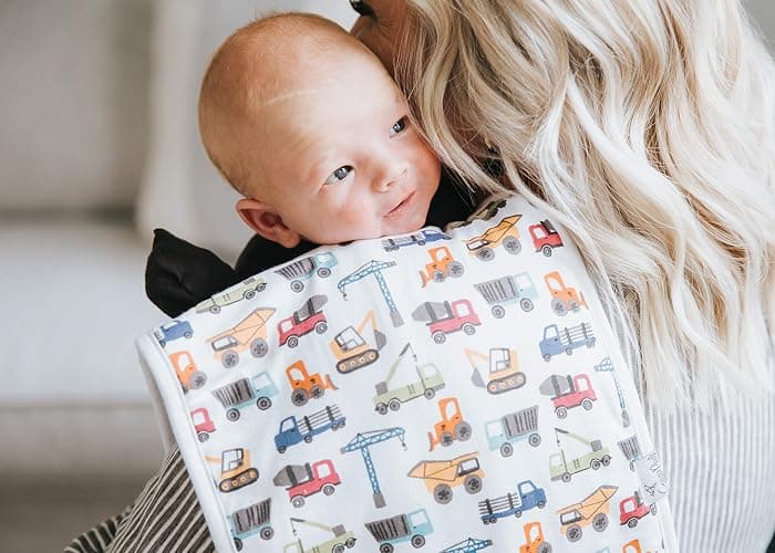 Copper Pearl Premium Baby Burp Cloths - 3-Pack Large Cotton Burp Cloths, Extra Soft Spit Up Rags with 3 Absorbent Layers, Perfect for Baby Boy Gifts (21" x 10" Size, Diesel Set) thumbnail 6