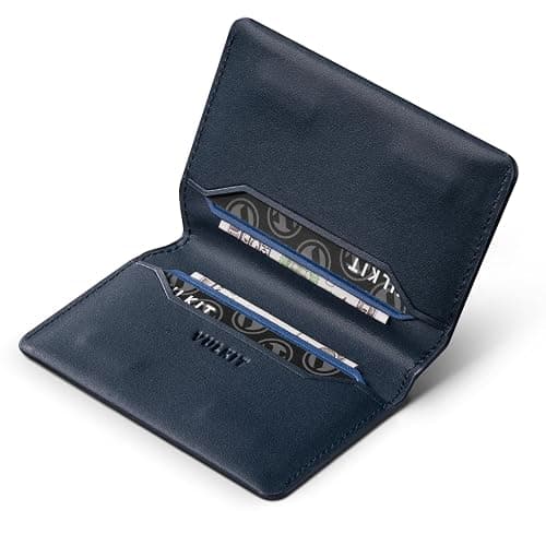 VULKIT Slim Minimalist Card Holder RFID Blocking Leather Credit Card Holder Front Pocket Wallet Magnetic Closure - Image 1