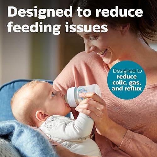 Philips Avent Anti-colic Baby Bottle with AirFree Vent Newborn Gift Set With Snuggle, Clear, SCD306/10 thumbnail 2