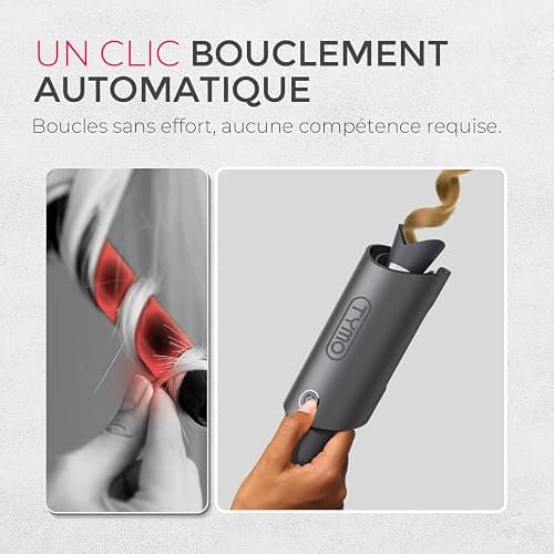 TYMO Boucleur a Cheveux Fer à Friser Automatique - CURLPRO Fer a Boucler Automatique Portable 25mm avec 3 Températures Réglables, Anti-brûlure, Boucleur Céramique Cheveux Court et Long, Gris Métal thumbnail 2