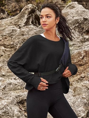 Panadila Womens Open Back Workout Top Long Sleeve Athletic Shirts Casual Crop Running Tee Y2k Yoga thumbnail 4