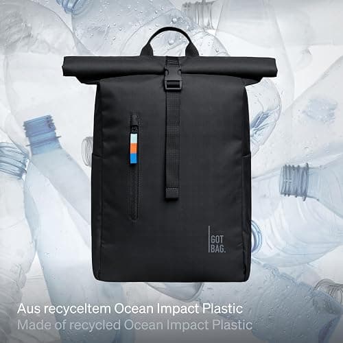 GOT BAG Rucksack Rolltop Easy aus Ocean Impact Plastic | Laptop Rucksack Wasserabweisend mit 16“ Laptoptasche | 31 Liter Füllvolumen Rollrucksack thumbnail 2