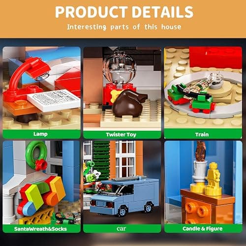 PDQAZIR Alone Home Building Set, Holiday Family Trap House Building Blocks Set, 1138PCS Christmas Architecture Kit with Furniture & Treehouse, Festive Alone Home Gifts, STEM Gift for Kids and Adults thumbnail 6