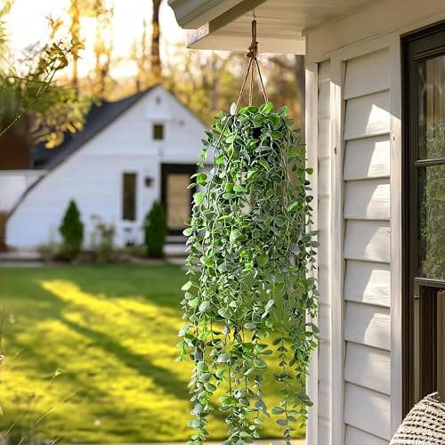 Yarmare Artificial Hanging Plant 2 Pcs Faux Plant Ivy Vine Faux Eucalyptus Vines Fake Potted Greenery for Wall Living Room Home Shelf Office Bathroom Outdoor Indoor Decor (Type 6) thumbnail 6