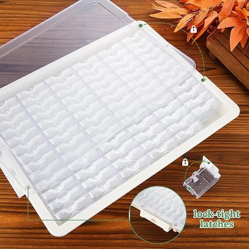 FWEEK Modern Clear Plastic Bead Storage Box with 78 Compartments, Portable Jewelry Organizer for DIY Crafts, Bracelets, Nails thumbnail 3