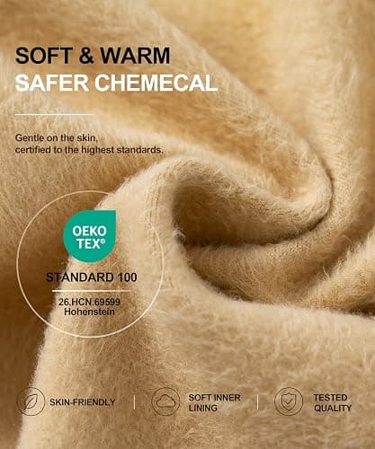 CozyWow Women's Plus Size Fleece Lined Tights, Faux Sheer | Fake Translucent, Thick Warm Thermal Tights for Winter, Plus-size Curve fit 1X–3X, Comfortable for All Day Wear thumbnail 2