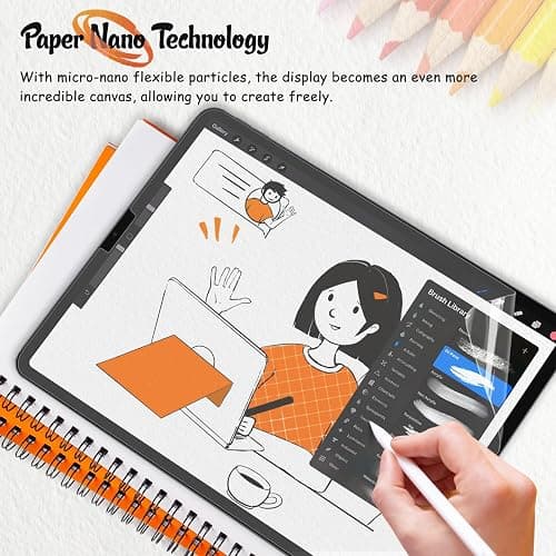 KCT 2 Pack Paperfeel Screen Protector Compatible with iPad Pro 11 Inch (2022&2021&2020&2018) / iPad Air 5th&4th (10.9 inch, 2022&2020) Matte for Drawing, Anti Glare and Easy Installation thumbnail 5