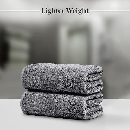 Tens Towels Pack of 8 Towels Set, 2 Extra Large Bath, 2 Hand, 4 Washcloths, 100% Cotton, Lighter Weight, Quicker to Dry, Super Absorbent, Perfect for Bathroom, Dark Grey thumbnail 5