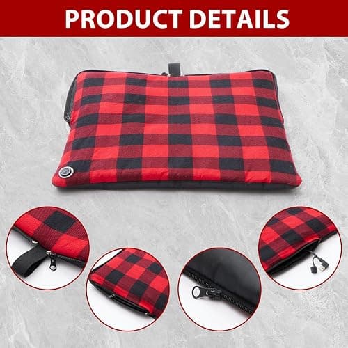 Mantuole 24x20Inch Stadium Seat Heating Pad, Battery Heated Outdoor Chair Cushion for Camping,Stadium,Office or Home, (Battery NOT Included). thumbnail 5