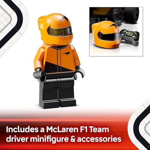 LEGO Speed Champions McLaren F1 Team MCL38 Race Car Toy - Model Kit w/a Collectible Formula 1 Driver Minifigure - Gift for 10+ Year Old Boys, Girls and Adult Motorsport Fans - 77251 thumbnail 6