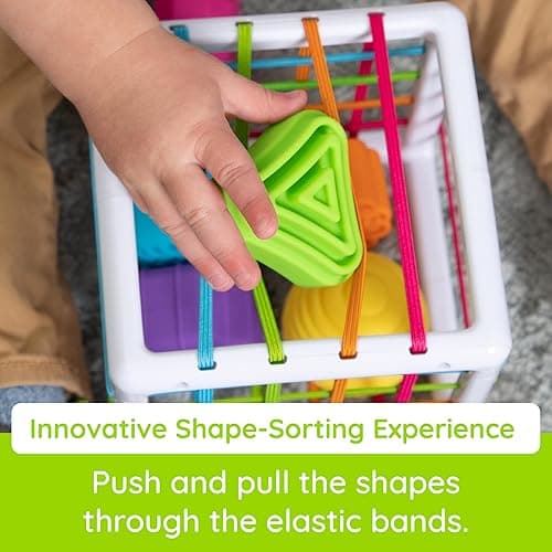 Fat Brain Toys InnyBin Shape Learning Toys, Sensory Toys for Babies and Toddlers, Baby Toys Ages 10 Months+ - Shape Sorter thumbnail 2