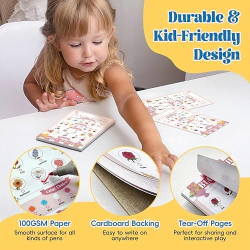 MOMOTONX 10 Pack Kids Pretend Play Notepads, 40 Pages Kids Playtime Pads | 4'' x 6'' All Roles Imaginative Role Play Activity Set, Educational Toys for Toddlers thumbnail 5