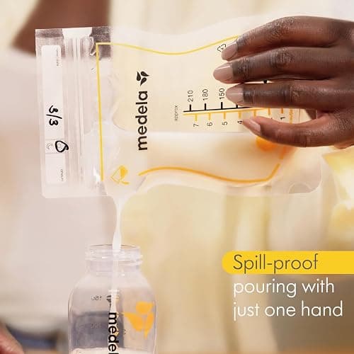 Medela Easy Pour Breastmilk Storage Bags 200 Count 7oz/210ml Disposable, Leakproof, Fast Freeze, Breast Milk Protection Recyclable & BPA Free (Pack of 6) thumbnail 6