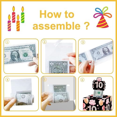 10th Birthday Surprise Gift, Happy Birthday Money Gift for Cash, 10th Birthday Gifts for Boys Girls, Birthday Party Decorations Supplies（with 35PCS Bags） thumbnail 4