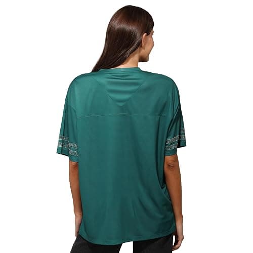 FOCO NFL Womens NFL Team Rhinestone Logo Oversized V-Neck Mesh T-Shirt thumbnail 3