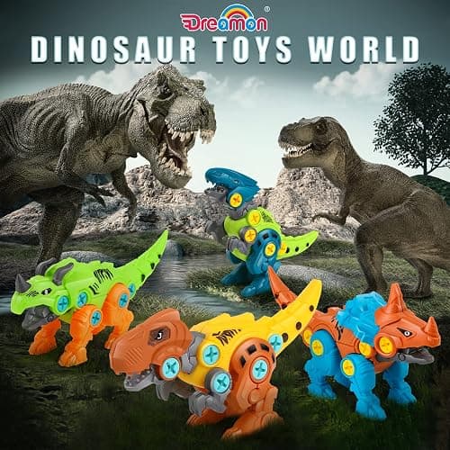 Dreamon Dinosaure Jouet Enfant Garcon 3 4 5 7 8 Ans avec Boîte de Rangement Perceuse Électrique DIY Construction Puzzle Jouet Cadeau pour Garçons Filles thumbnail 7
