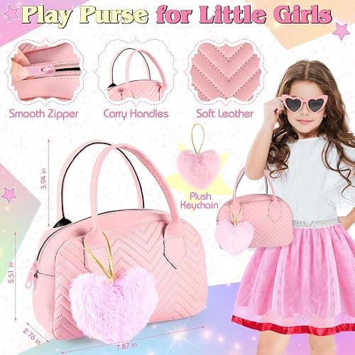 Play Purse for Little Girls Toddler, 35PCS Toddler Purse with Pretend Makeup for Kids, Girl Toys Princess Toy Includes Handbag, Phone, Kids Toy Purse Christmas Birthday Gift for Girls 3 4 5 6 7 8+ thumbnail 2