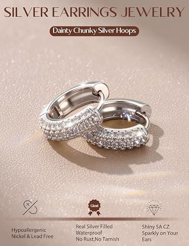 LOYALLOOK Small Chunky Gold Hoop Earrings for Women Hypoallergenic 14K Gold Filled Huggie Earrings for Women Trendy Cartilage Hoop Earring Stacks Lightweight Earring Sets for Multiple Piercing thumbnail 3