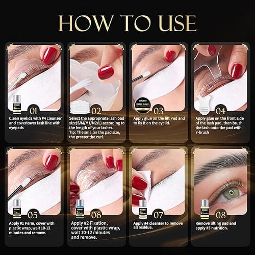 Lash Lift Kit, Eyebrow Lamination Kit, Eyelash Perm Kit, 2 in 1 Professional Eyelash Curling Lash Extension & Eyebrow Lift Kit, Eyelash Lift Kit at Home Diy & Salon, Lasts For 6-8 Weeks (Black) thumbnail 3
