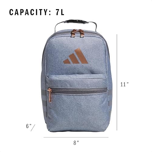 adidas Kids Santiago Lunch Bag – Insulated Cooler Lunchbox for Girls & Boys, 8L, Adi Heart Melange Chalk White/Bliss Pink/White/4, One Size thumbnail 6